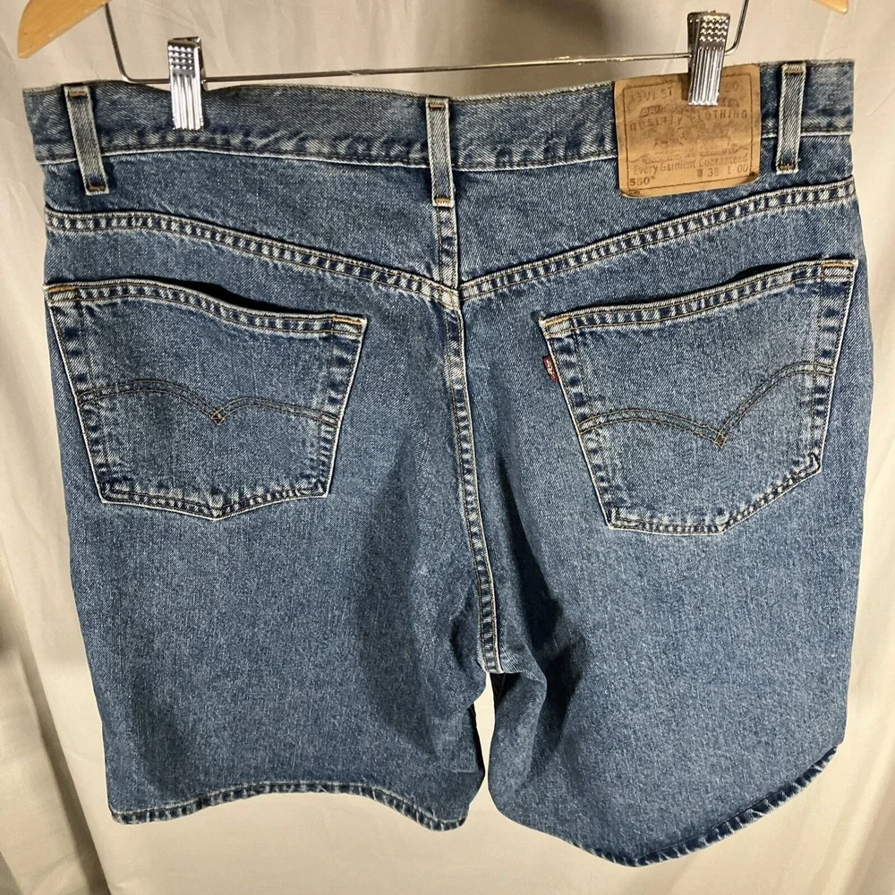 Vintage Levis Shorts Men 38 550 Blue Jean Med Wash‎ Denim Jorts Y2k 90s